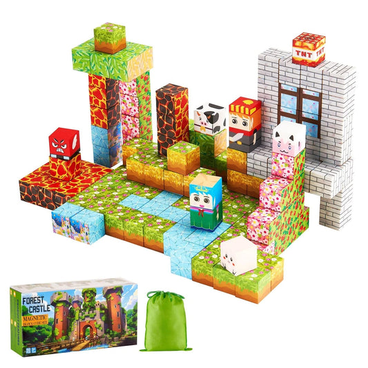 150 Piece Forest Castle Magnetic Building Cubes Set