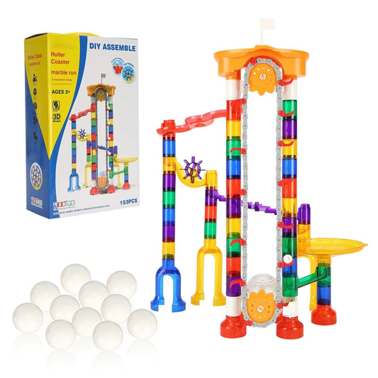 153 Piece Motorized Marble Run Building Set