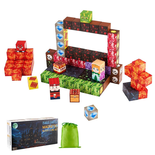 100 Piece Dark Castle Magnetic Building Cubes Set